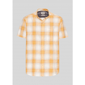 Camel Active, Skjorte SS, Checked Shirt, Orange 