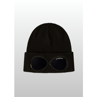 C.P. Company, Strikhue, Cotton Goggle Beanie, Black