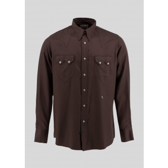 Sneum, Skjorte, Sawtooth Western Shirt, Dark Brown