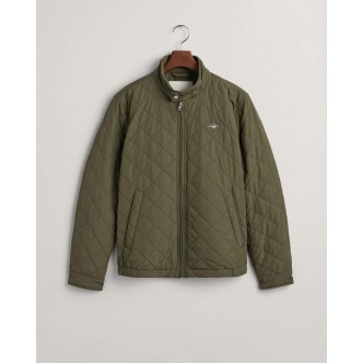 GANT, QUILTED WINDCHEATER JAKKE I GRØN