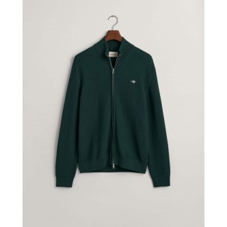 GANT, TEKSTURERET CARDIGAN I GRØN