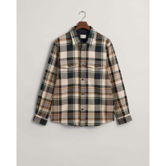 GANT, TERNET TWILL OVERSHIRT I GRØN