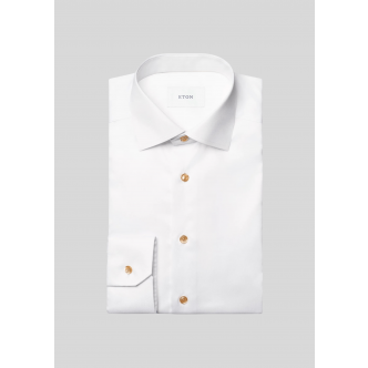 Eton, Skjorte, Slim, Signature Twill Effect, White 