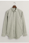 Gant, Skjorte, Cotton-Linen, Green Stripe