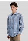 Another Aspect, Skjorte, Another Shirt 3.0, Blue Gold Stripe 