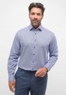 ETERNA, MODERN FIT SKJORTE I BLÅ PRINT 