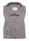 ETERna, MODERN FIT SKJORTE I BRUN PRINT 