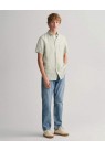 Gant, Skjorte SS, Reg Linen Striped Shirt, Green Stripe