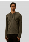 C.P. Company, Sweatzip, Raised Fleece Zip Hooded Lens, Gunmetal
