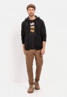 CAMEL ACTIVE, ZIP HOODIE SWEATSHIRT I GRÅ-SORT