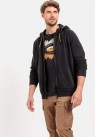CAMEL ACTIVE, ZIP HOODIE SWEATSHIRT I GRÅ-SORT