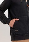 CAMEL ACTIVE, ZIP HOODIE SWEATSHIRT I GRÅ-SORT
