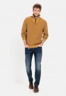 CAMEL ACTIVE, STRIKKET HALFZIP I SAND