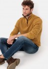 CAMEL ACTIVE, STRIKKET HALFZIP I SAND