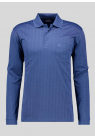 Ragman, Polo Langærmet, Microfiber Jacqaurd, Blue Melange 