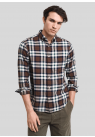 Gant, Skjorte, Plaid Flannel Shirt, Cacao Brown Check