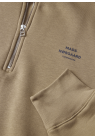 Mads Nørgaard, Sweatshirt, Standard Half Zip Logo, Lead Grey 