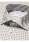 ETON, SLIM SKJORTE M. KAFFE PRINT I HVID