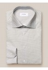 ETON, CONTEMPORARY SKJORTE M. KAFFE PRINT I HVID