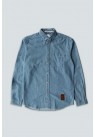 LAKOR, ORGANIC DENIM SKJORTE I BLÅ