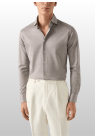Eton, Skjorte, Slim, Filo di Scozia Jersey Shirt, Brown 