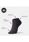 IQ Sox, Strømper, 3-pak Bambus Footies, Black