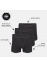 IQ Sox, Undertøj, 3-pak Bambus Boxershorts, Black 