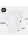 IQ, 2-PAK BAMBUS T-SHIRT M. V-HALS I HVID