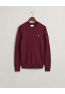 GANT, MICRO-TEKSTURERET STRIK I BORDEAUX