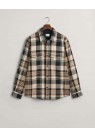 GANT, TERNET TWILL OVERSHIRT I GRØN