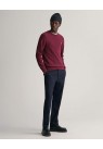 GANT, MICRO-TEKSTURERET STRIK I BORDEAUX