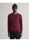 GANT, MICRO-TEKSTURERET STRIK I BORDEAUX