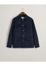GANT, HÅNDSYET ULD OVERSHIRT I MØRKEBLÅ