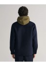 GANT, HÅNDSYET ULD OVERSHIRT I MØRKEBLÅ