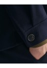 GANT, HÅNDSYET ULD OVERSHIRT I MØRKEBLÅ