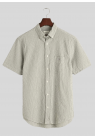 Gant, Skjorte SS, Striped Seersucker, Pine Green 