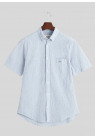 Gant, Skjorte SS, Striped Seersucker, Rich Blue