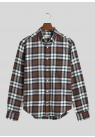 Gant, Skjorte, Plaid Flannel Shirt, Cacao Brown Check