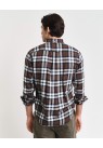 Gant, Skjorte, Plaid Flannel Shirt, Cacao Brown Check