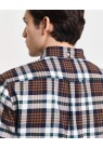 Gant, Skjorte, Plaid Flannel Shirt, Cacao Brown Check