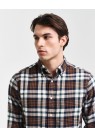 Gant, Skjorte, Plaid Flannel Shirt, Cacao Brown Check