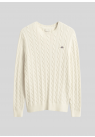 Gant, Strik, Cotton Cable Sweater, Cream 