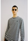 LIBERTINE, LONG SLEEVE T-SHIRT I GRÅ STRIPE